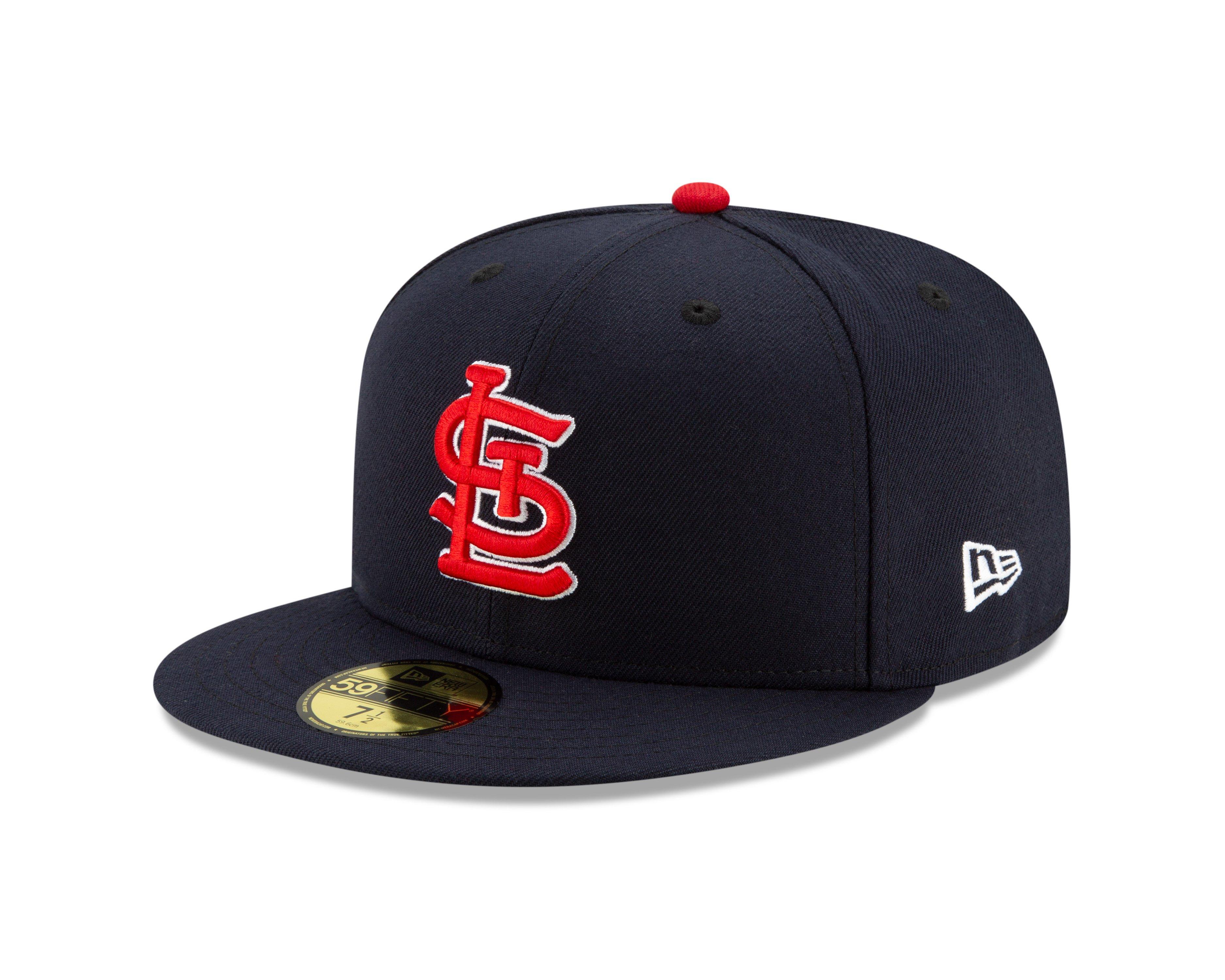 New Era St. Louis Cardinals 59FIFTY Authentic Collection Fitted Hat - Black - NAVY